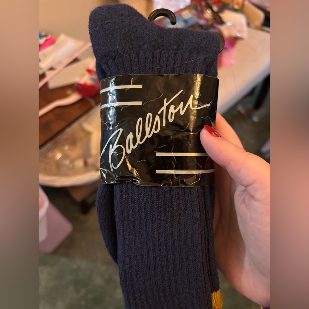 Ballston Navy Blue Crew Socks - Size 9-11 - NWT Slightly Imperfect